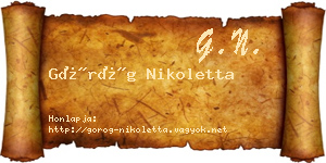 Görög Nikoletta névjegykártya