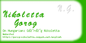 nikoletta gorog business card