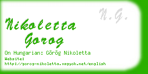 nikoletta gorog business card